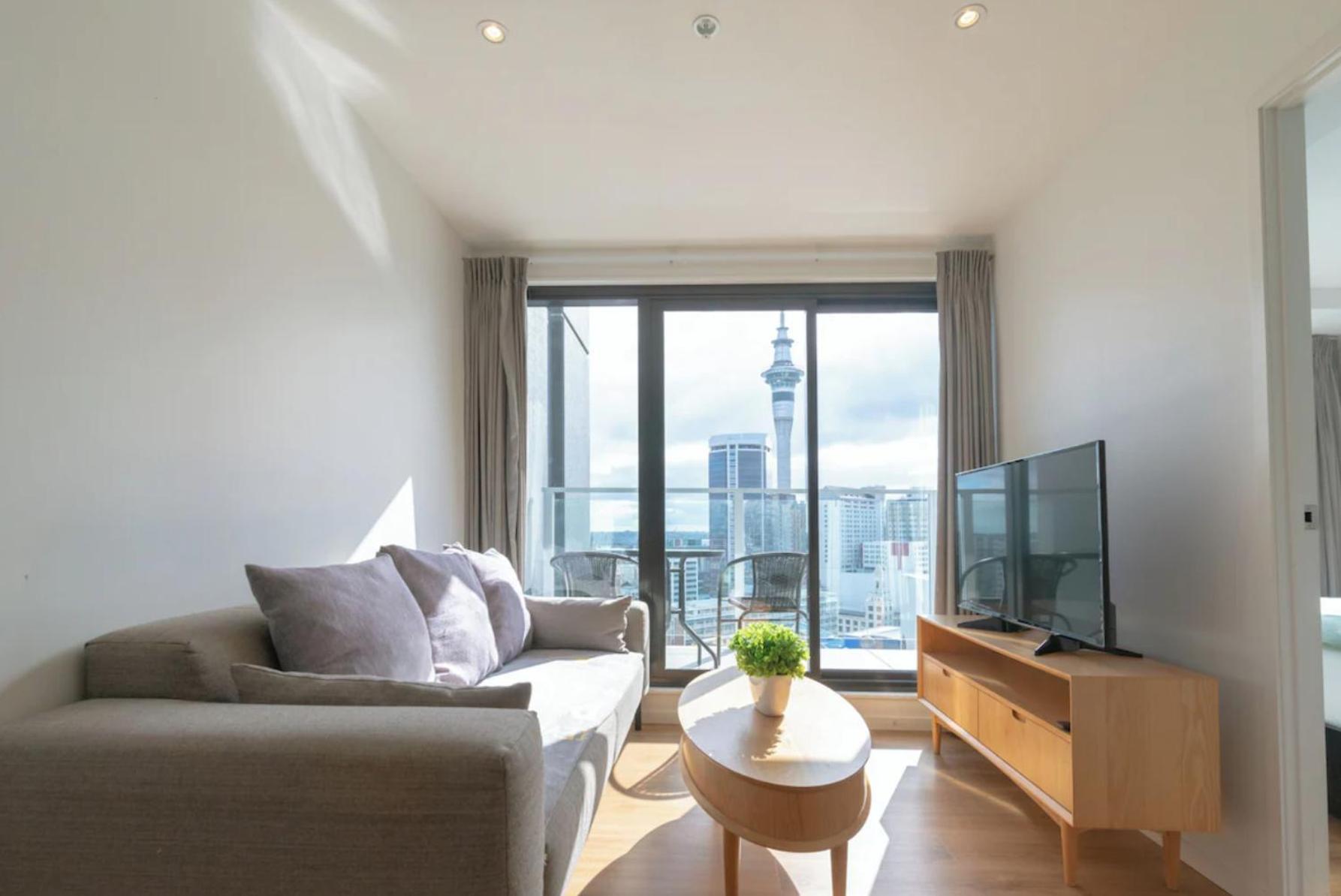 Skytower And City View 2 Bedroom Apartment On High Floor Auckland Eksteriør bilde